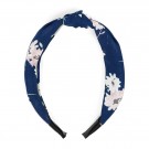 Pascal hårbøyle med knute marineblå med blomster thumbnail