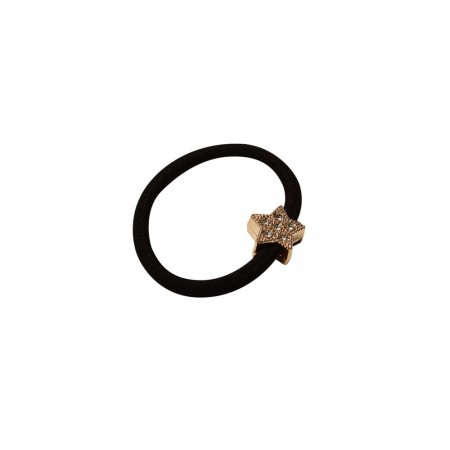 Pascal hårstrikk / armbånd svart med stjerne